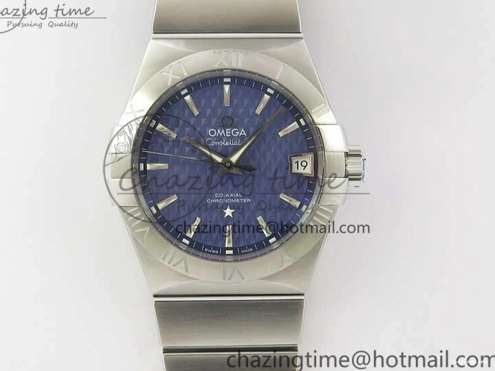 0205 SunProtective Constellation 38mm SS VSF 1:1 Best Edition Blue Textured Dial on SS Bracelet A8500 Super Clone 7917